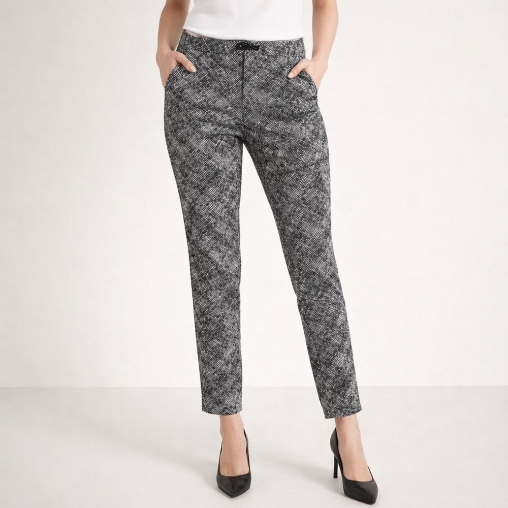 Banana Republic Sloan Pants Size 4 Low Rise Slim Ankle Black White Career Y2K